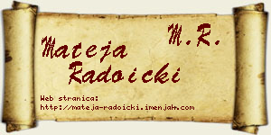 Mateja Radoički vizit kartica